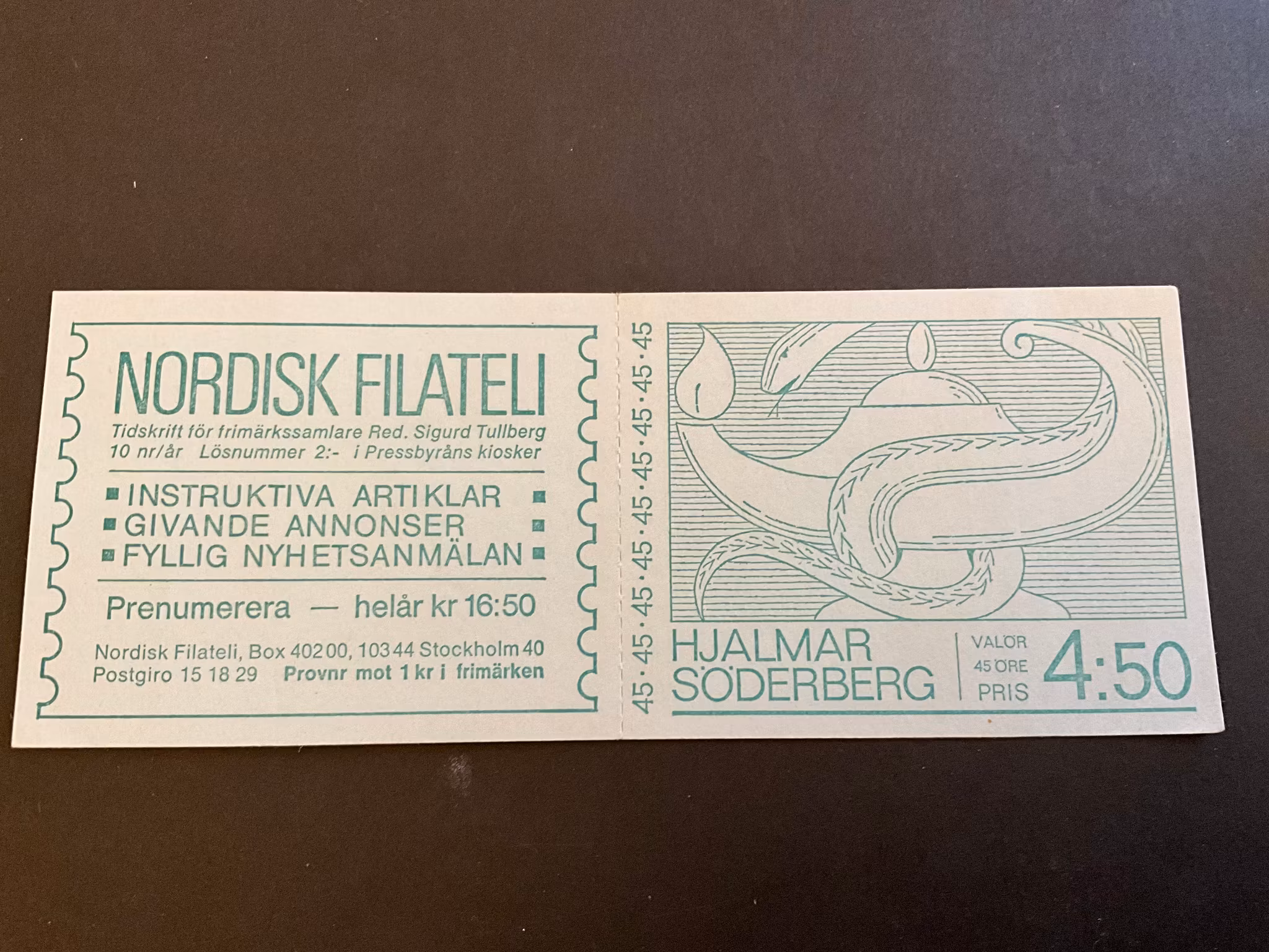 Hjalmar Söderberg postfriskt häfte