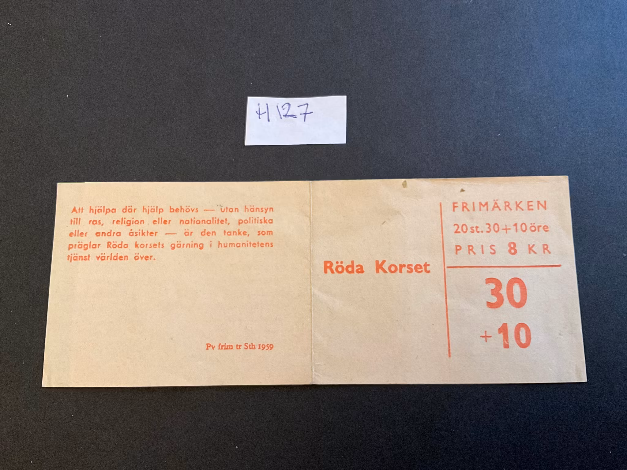 Röda korset postfriskt häfte, billigaste nyans