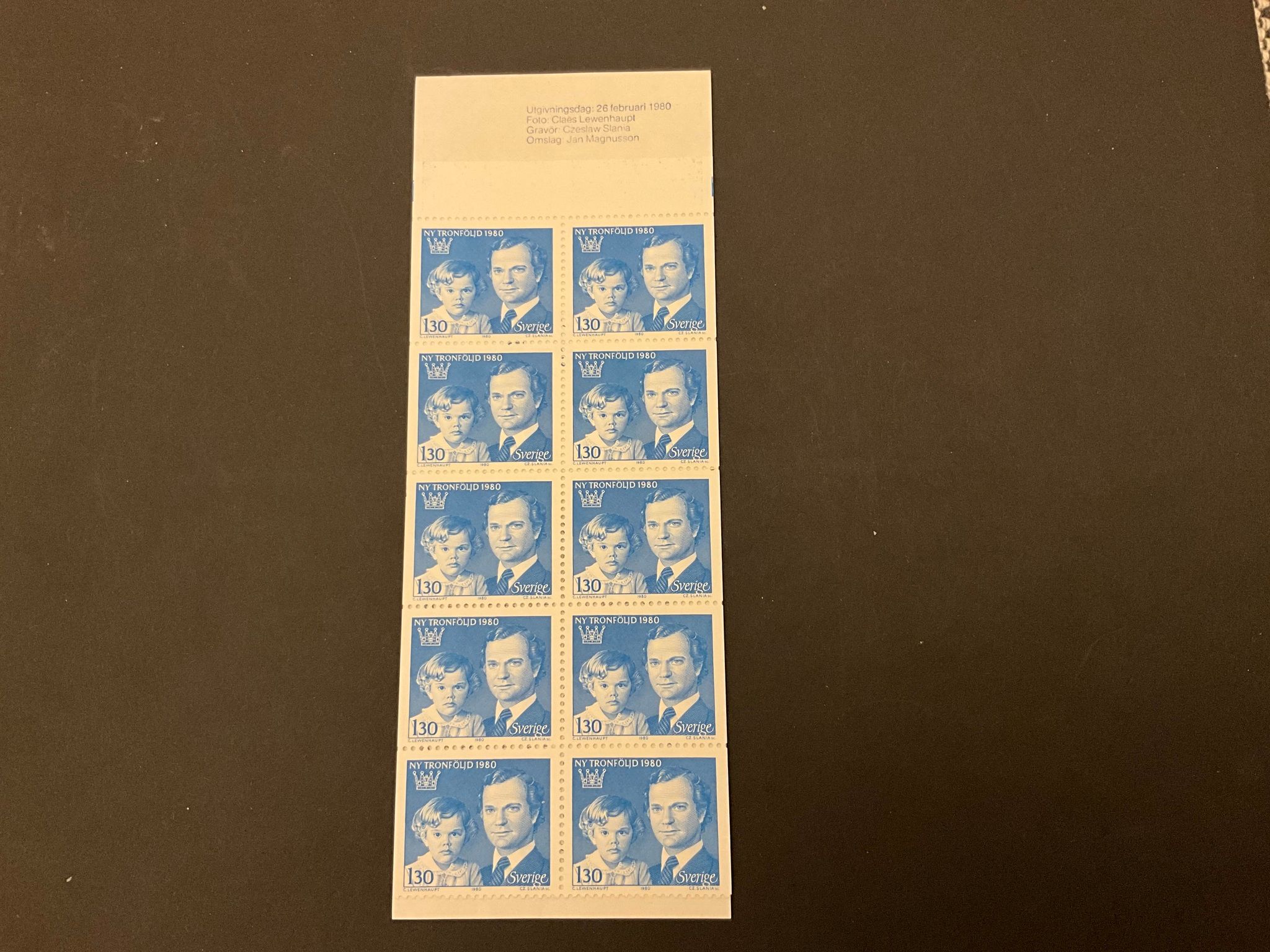 Ny tronföljd 1980 postfriskt häfte