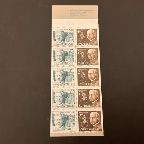 Nobelpristagare 1920 postfriskt häfte