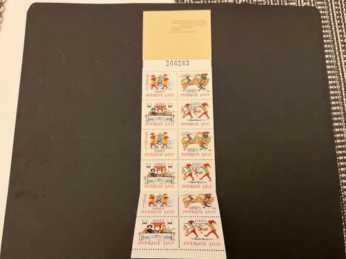 Julpost inrikes 1983 postfriskt häfte med kontrollnummer