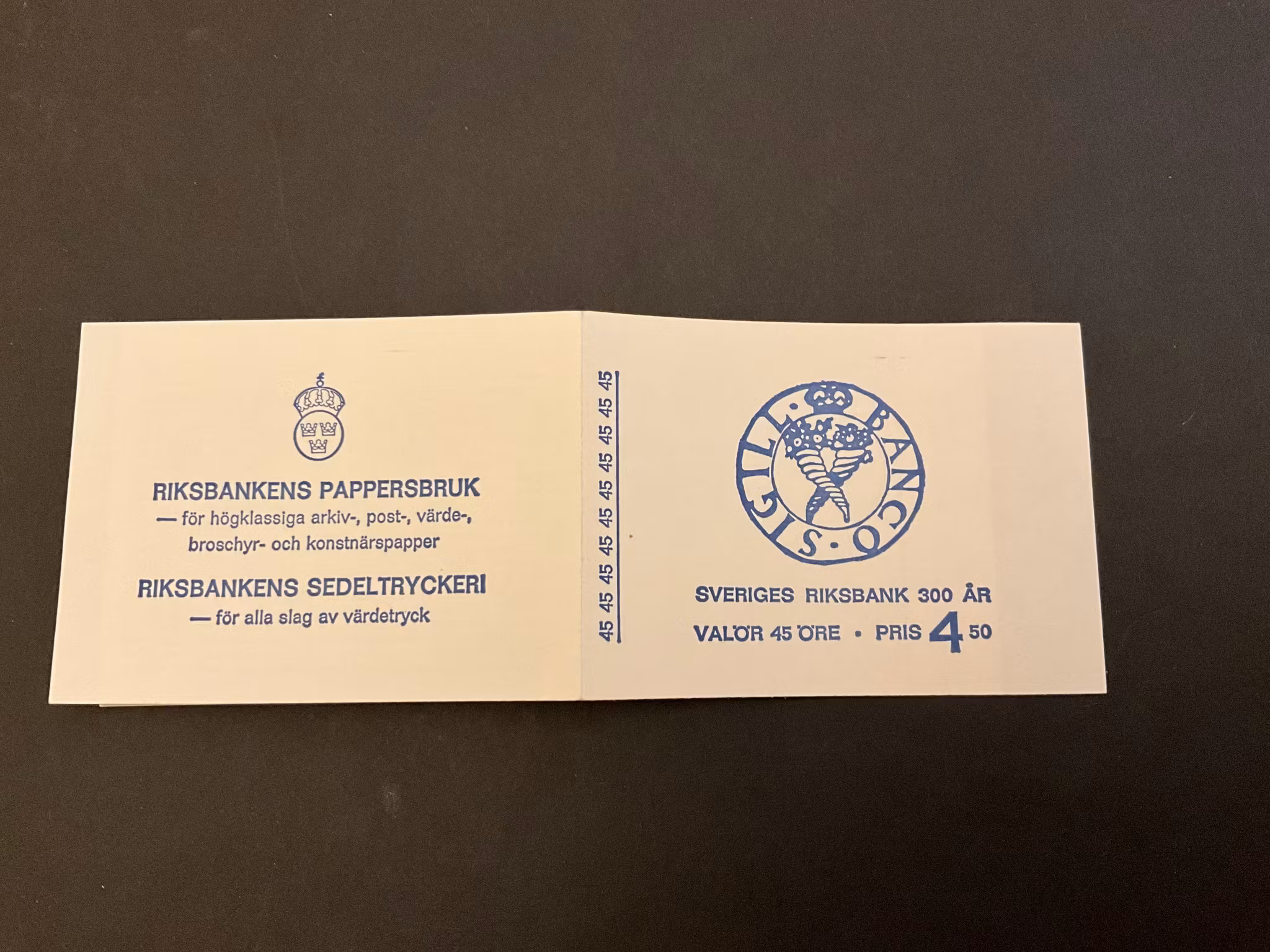 Sveriges riksbank 300 år postfriskt häfte