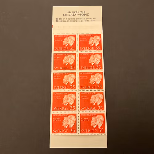 Nobelpris 1907 postfriskt häfte