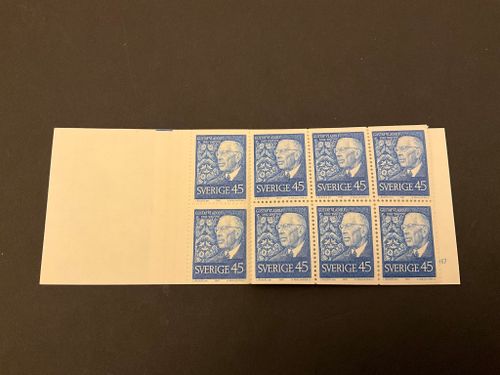 Gustaf VI Adolf 85 år postfriskt häfte 20x45 öre