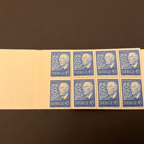 Gustaf VI Adolf 85 år postfriskt häfte 20x45 öre