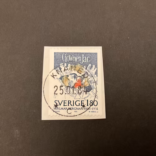 Hjalmar Bergman facit nr 1267 lyxstämplat på klipp KNÄRED