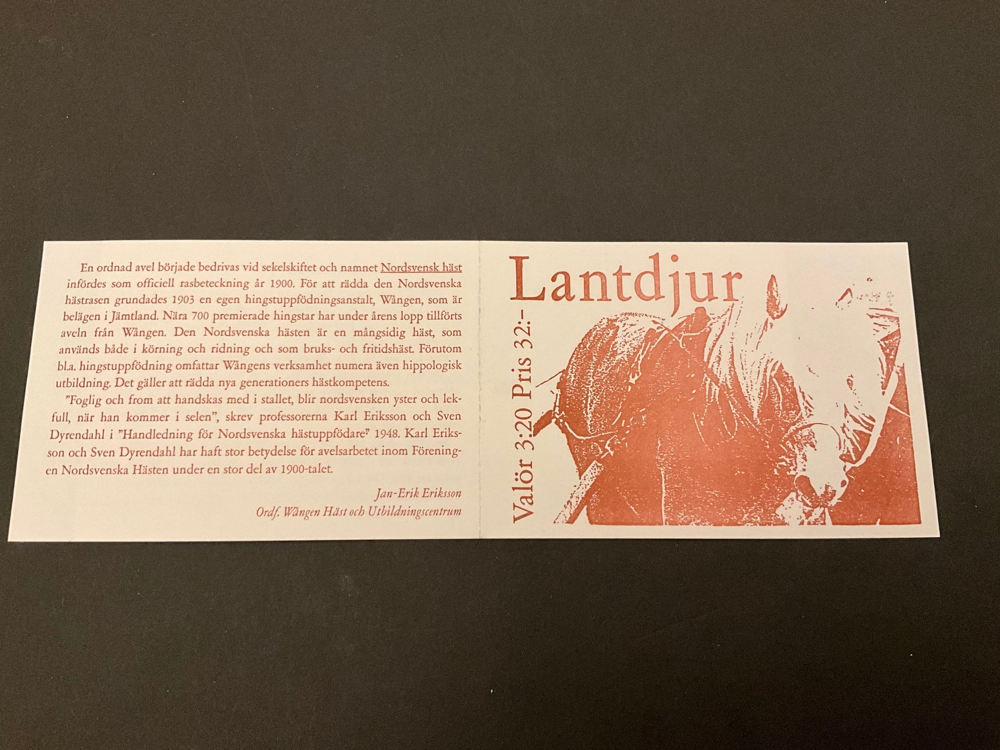 Lantdjur postfriskt häfte