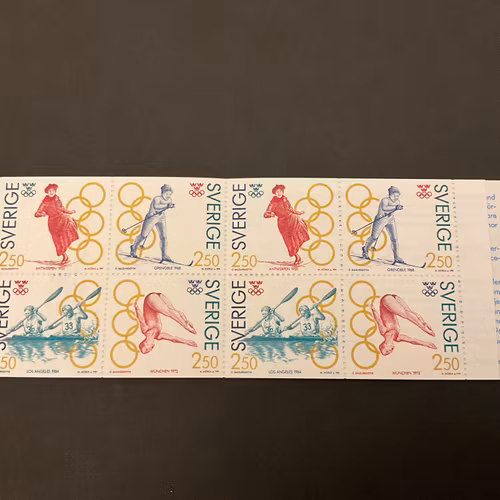 Olympiskt guld I postfriskt häfte