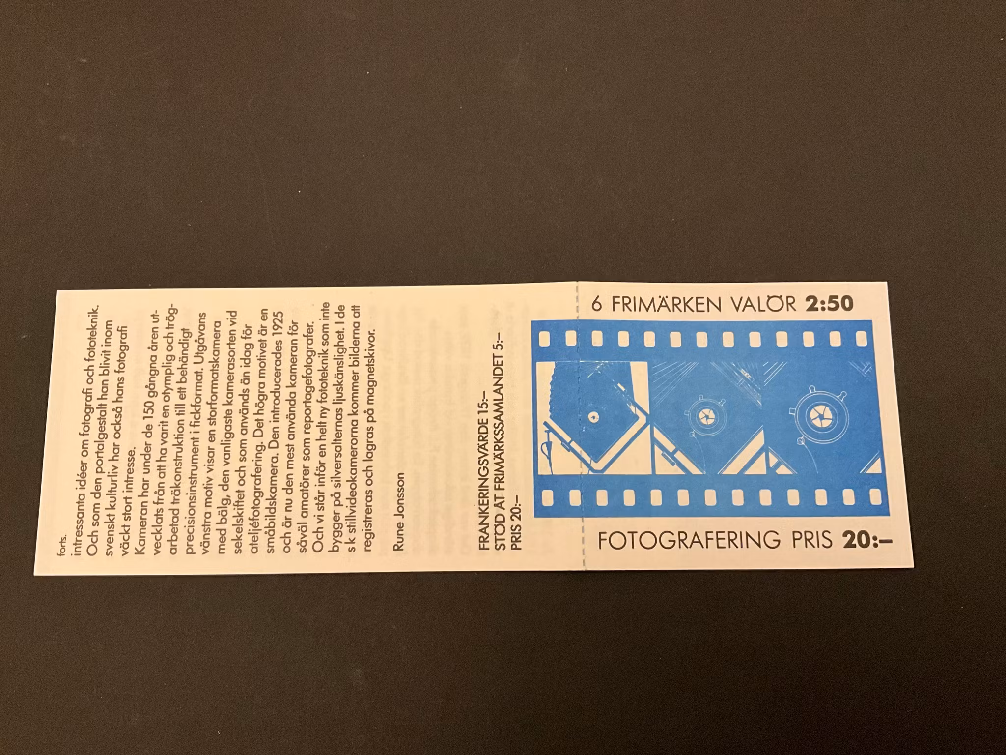 Fotografering postfriskt häfte med cylindersiffra 2