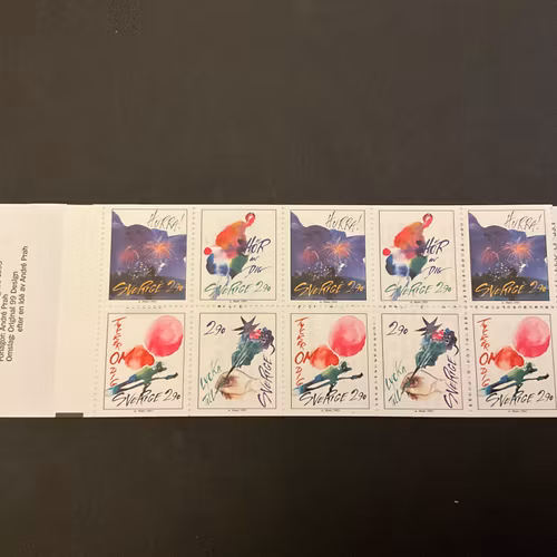 Hälsningsfrimärken 1993 postfriskt häfte
