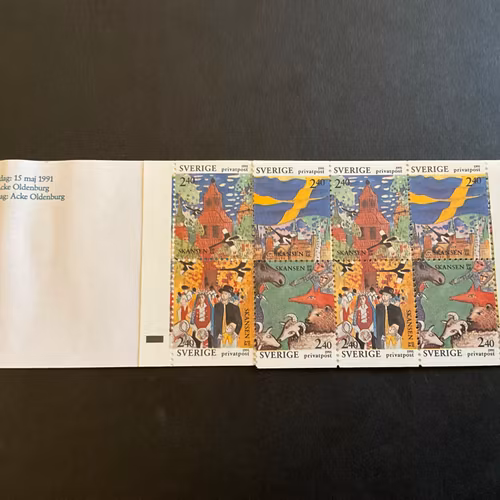 Rabattmärken XIII postfriskt häfte med kontrollnummer, lite vågigt omslag