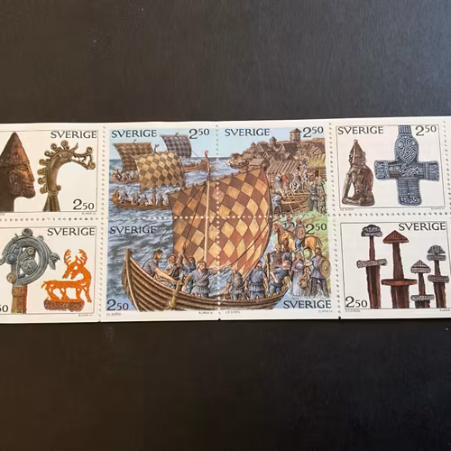 Vikingar 1990 postfriskt häfte med cylindersiffra 2, lite vågigt omslag