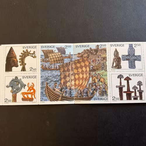 Vikingar postfriskt häfte med ryggtryck