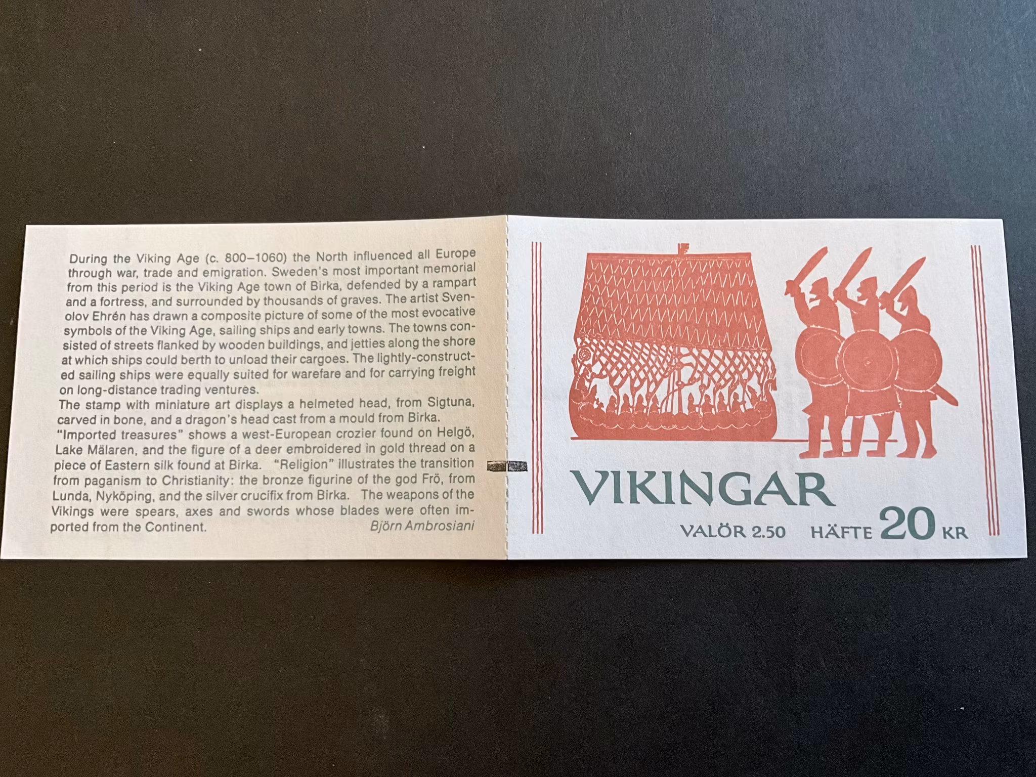 Vikingar postfriskt häfte med ryggtryck
