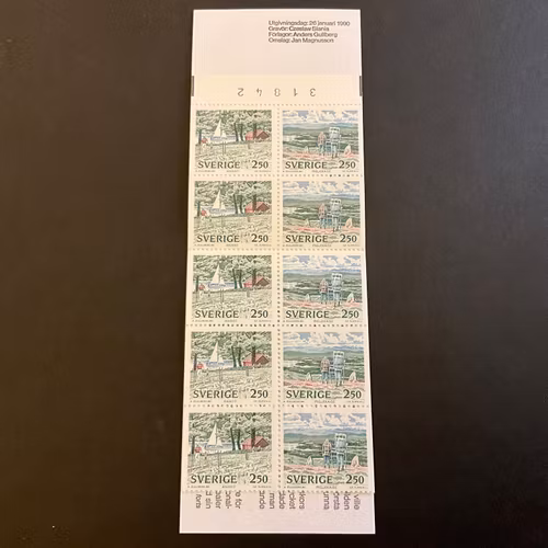 Nationalparker 2 1990 postfriskt häfte med kontrollnummer