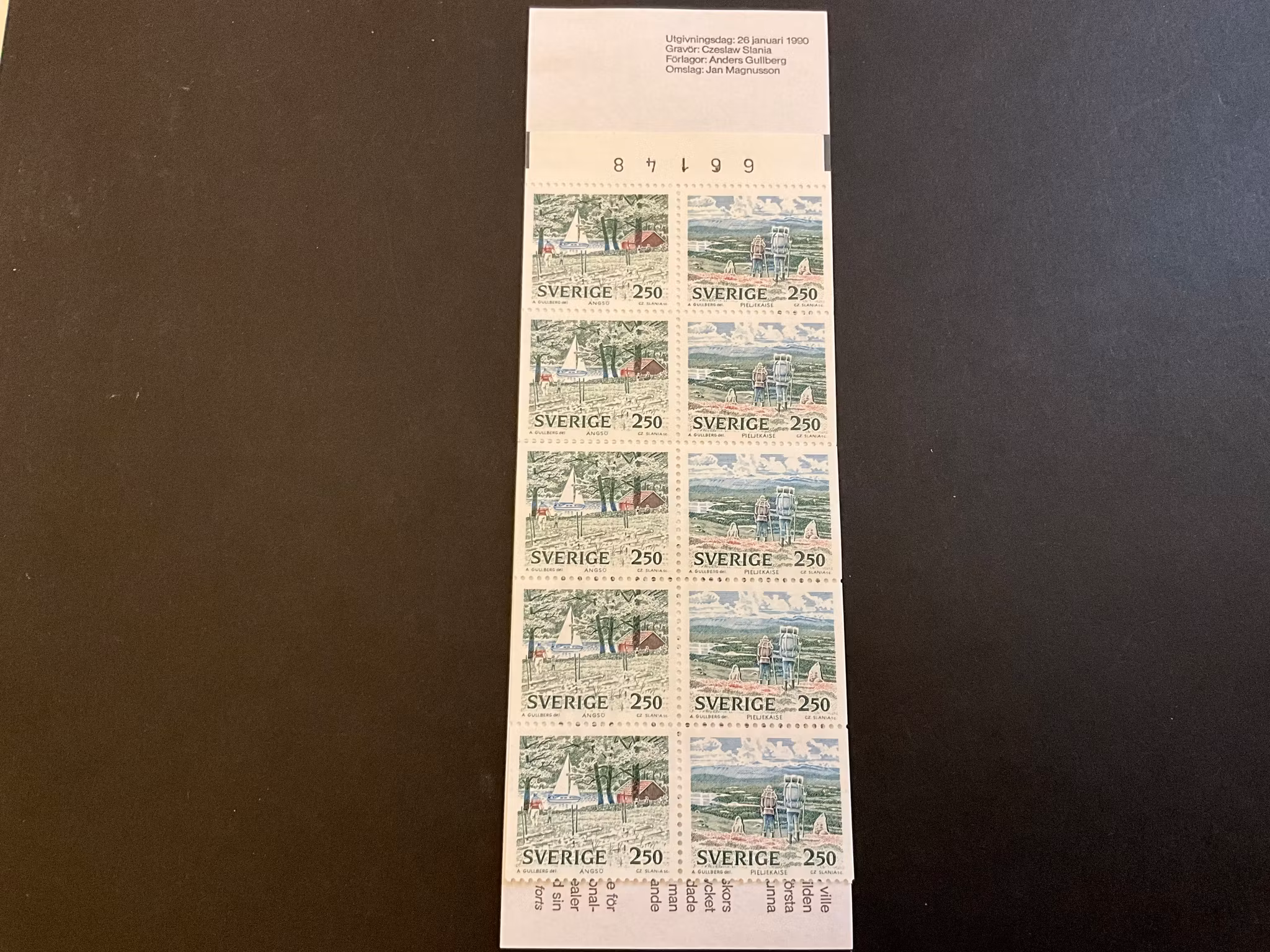 Nationalparker 2 1990 postfriskt häfte med kontrollnummer