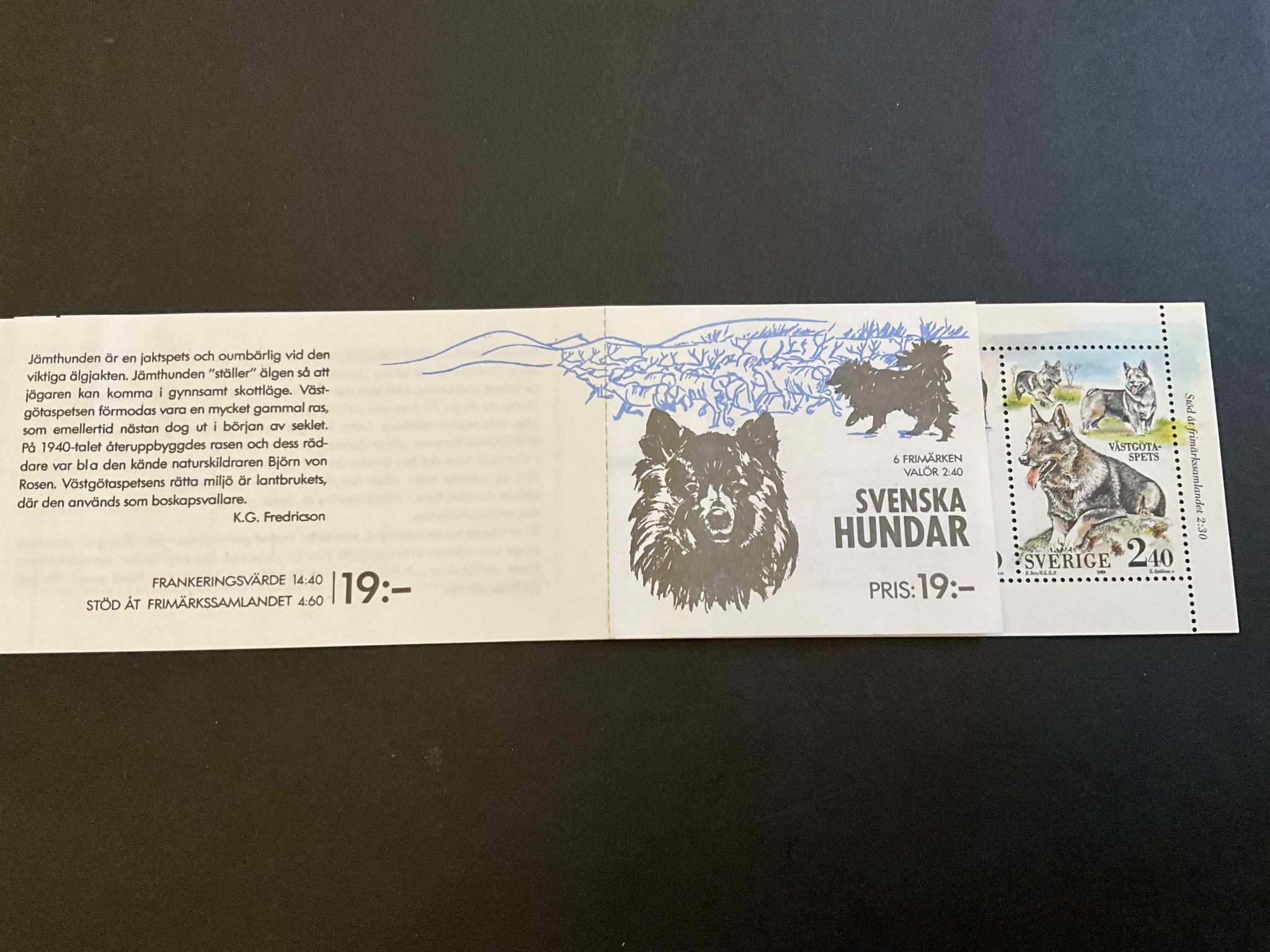 Svenska hundar postfriskt häfte med kontrollnummer