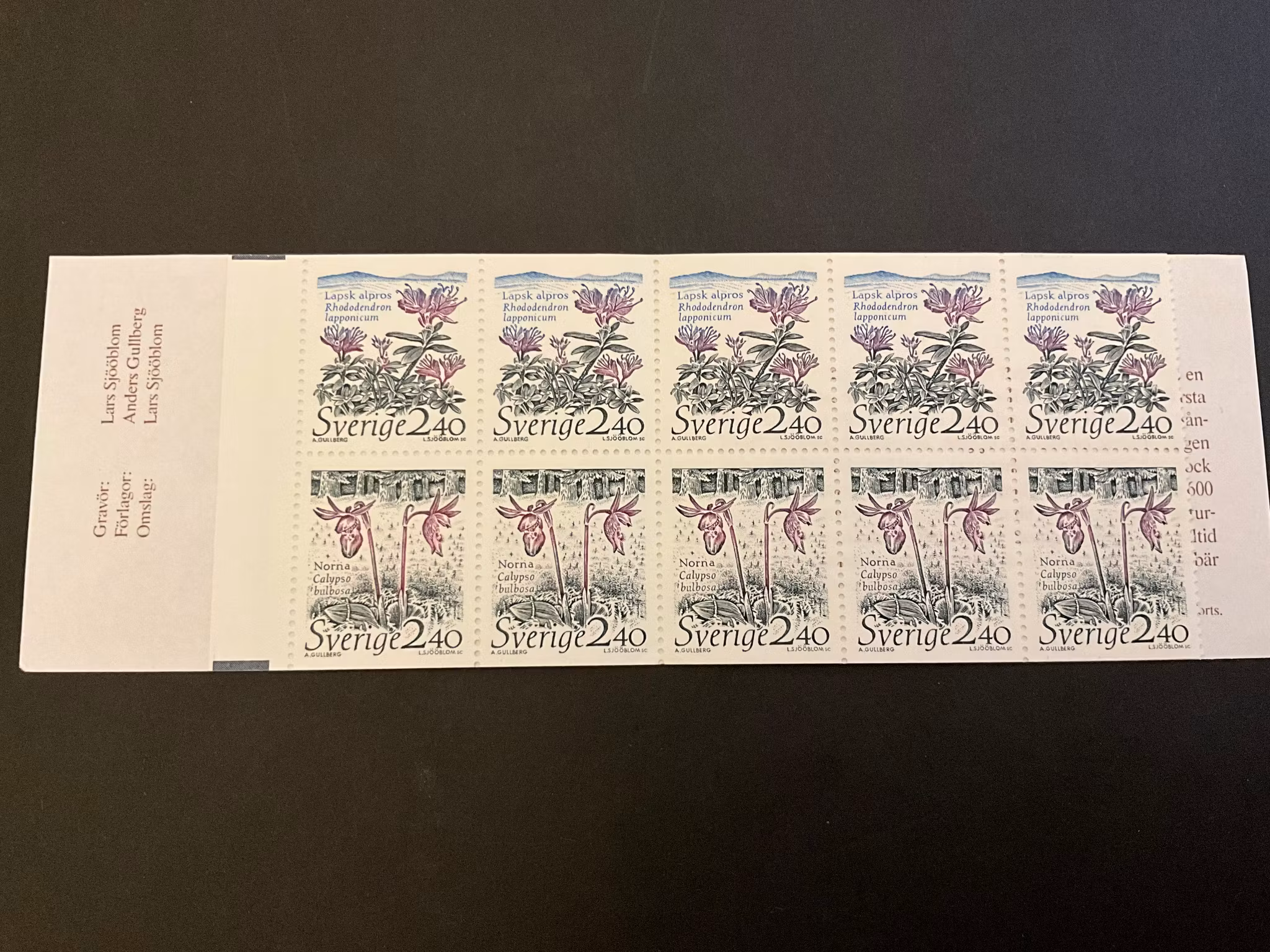 Nationalparker I 1989 postfriskt häfte med ryggtryck
