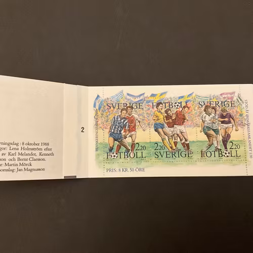 Fotboll 1988 postfriskt häfte med cylindersiffra 2