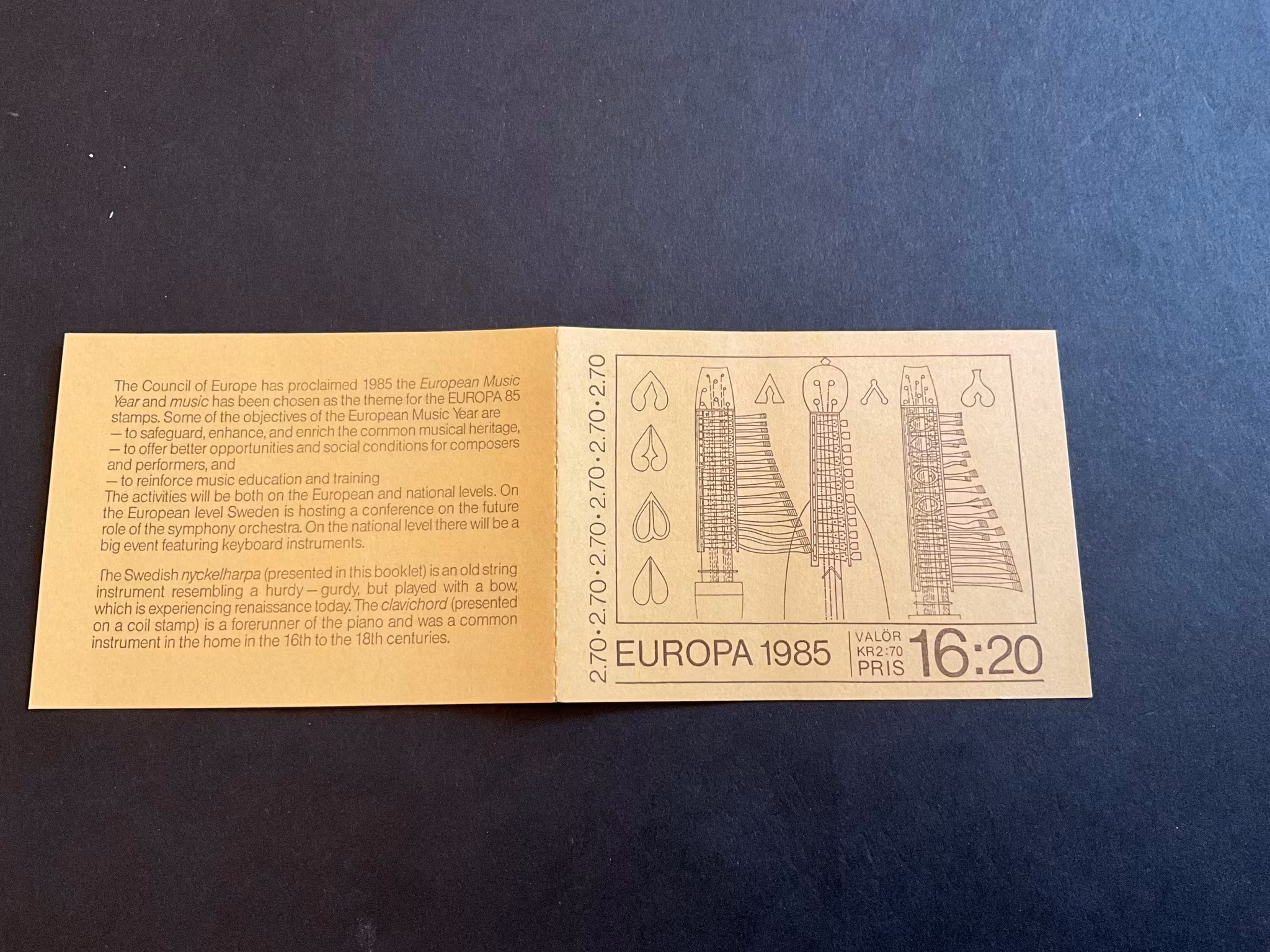 Europa 1985 postfriskt häfte