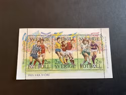 Fotboll 1988 postfriskt block, facit nr 1522-1524
