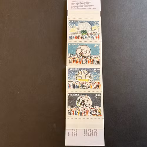 Globen postfriskt häfte med ryggtryck