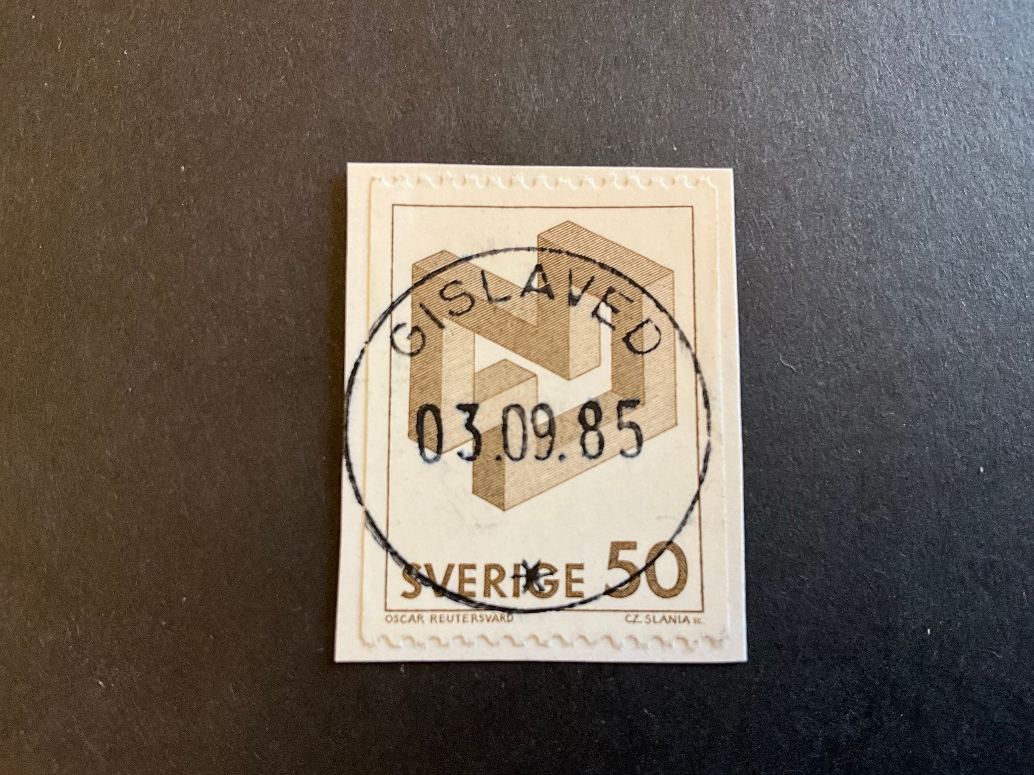 Omöjliga figurer facit nr 1200 lyxstämplat på klipp GISLAVED