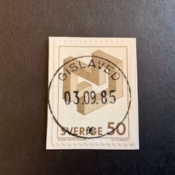 Omöjliga figurer facit nr 1200 lyxstämplat på klipp GISLAVED