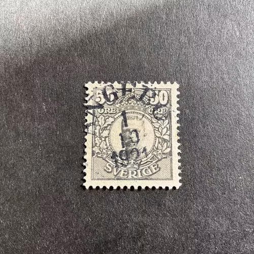 Gustaf V i medaljong facit nr 91 praktstämplat ÄNGEBO