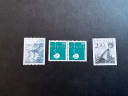 Posthornssnäcka, Stora Karlsö, Fjällräv, facit nr 1263 BB, 1264 och 1265 postfriska märken.