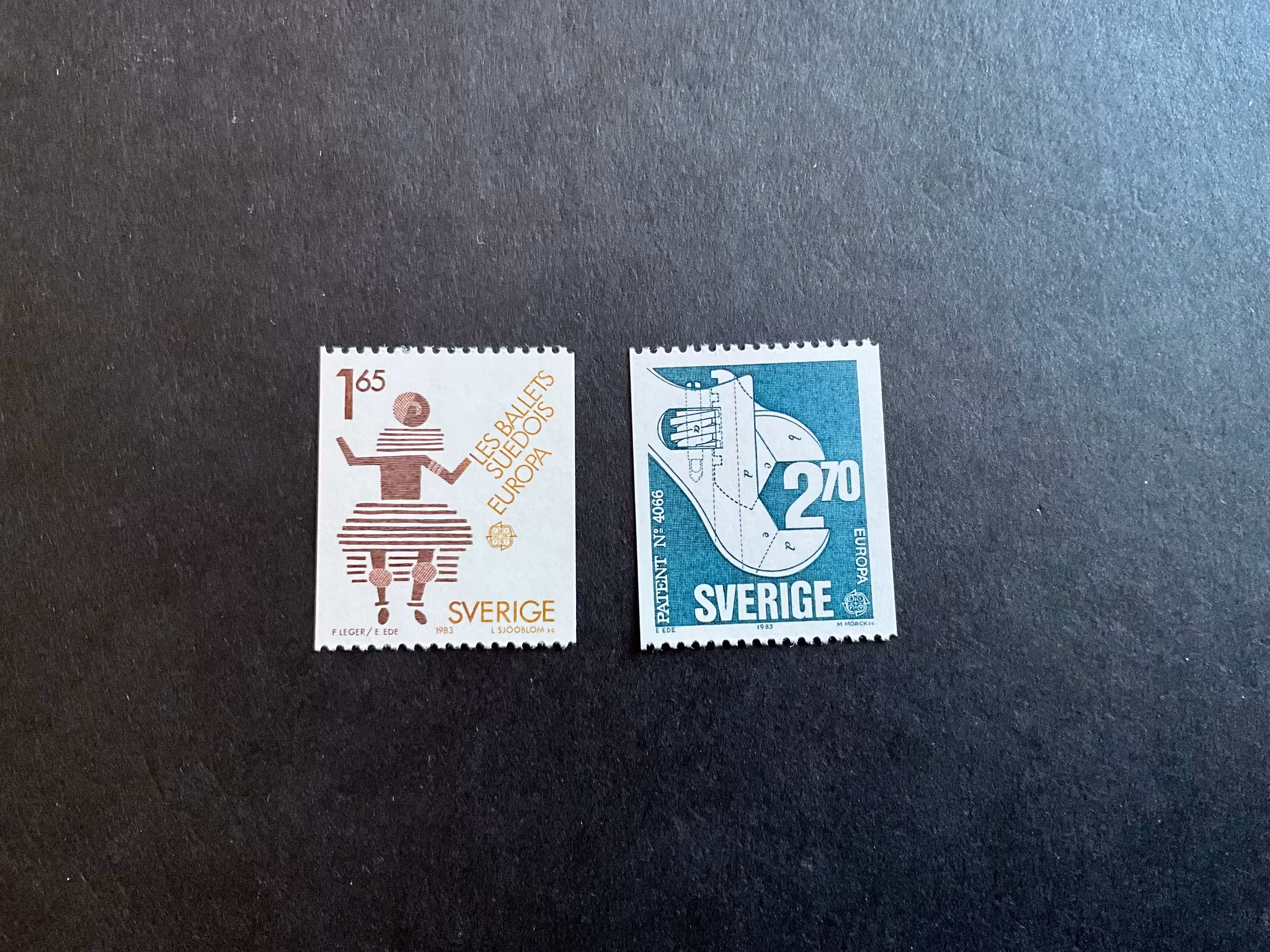 Europa XII facit nr 1254 och 1255 postfriska märken
