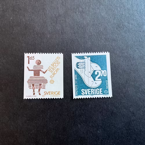Europa XII facit nr 1254 och 1255 postfriska märken
