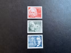 Nobelpristagare 1921 facit nr 1192-1194 postfrisk serie