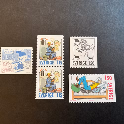Svenska serier facit nr 1141-1144 postfrisk serie