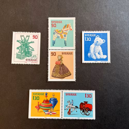Gamla leksaker facit nr 1062-1067 postfrisk serie