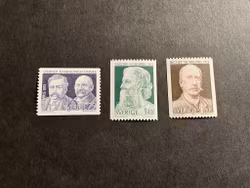 Nobelpris 1913 facit nr 850-852 postfrisk serie.