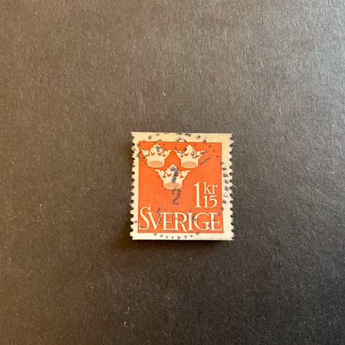 Tre kronor facit nr 297 praktstämplat FRÖVI