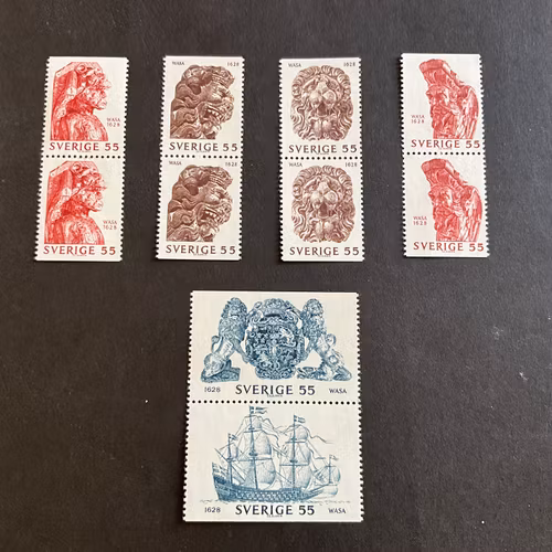 Regalskeppet Wasa facit nr 666-671 postf4isk serie