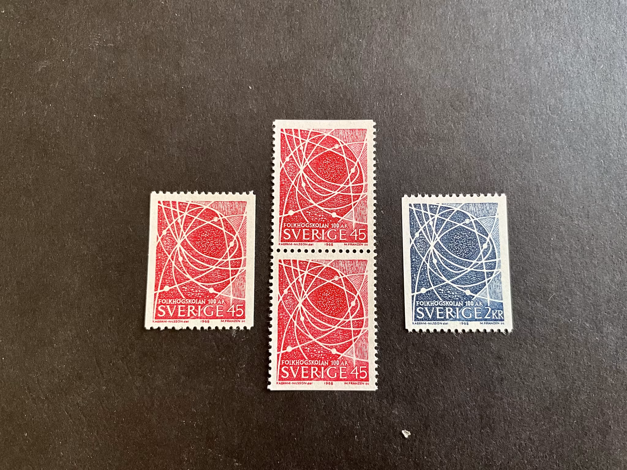 Folkhögskolan 100 pr facit nr 635-636 postfrisk serie