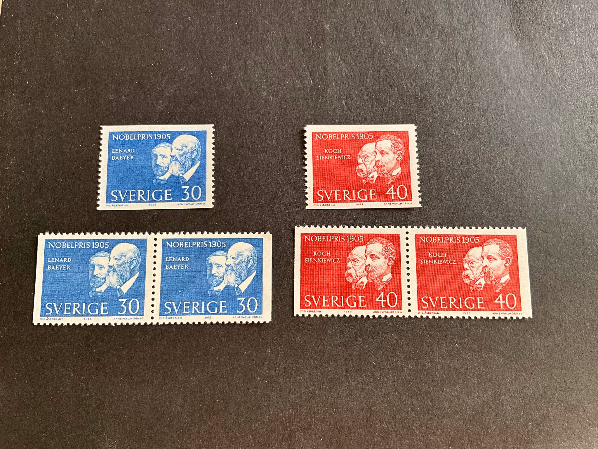Nobelpris 1905 facit nr 570-571 postfrisk serie