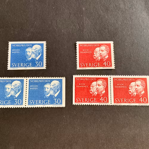 Nobelpris 1905 facit nr 570-571 postfrisk serie