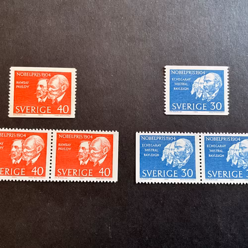 Nobelpris 1904 facit nr 559-560 postfrisk serie