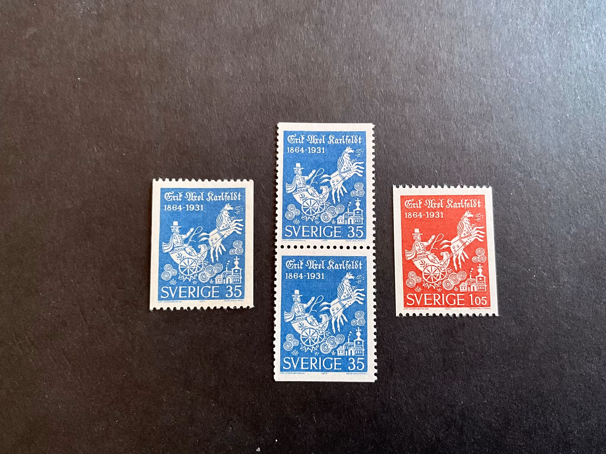 Karlfeldt facit mr 555-556 postfrisk serie