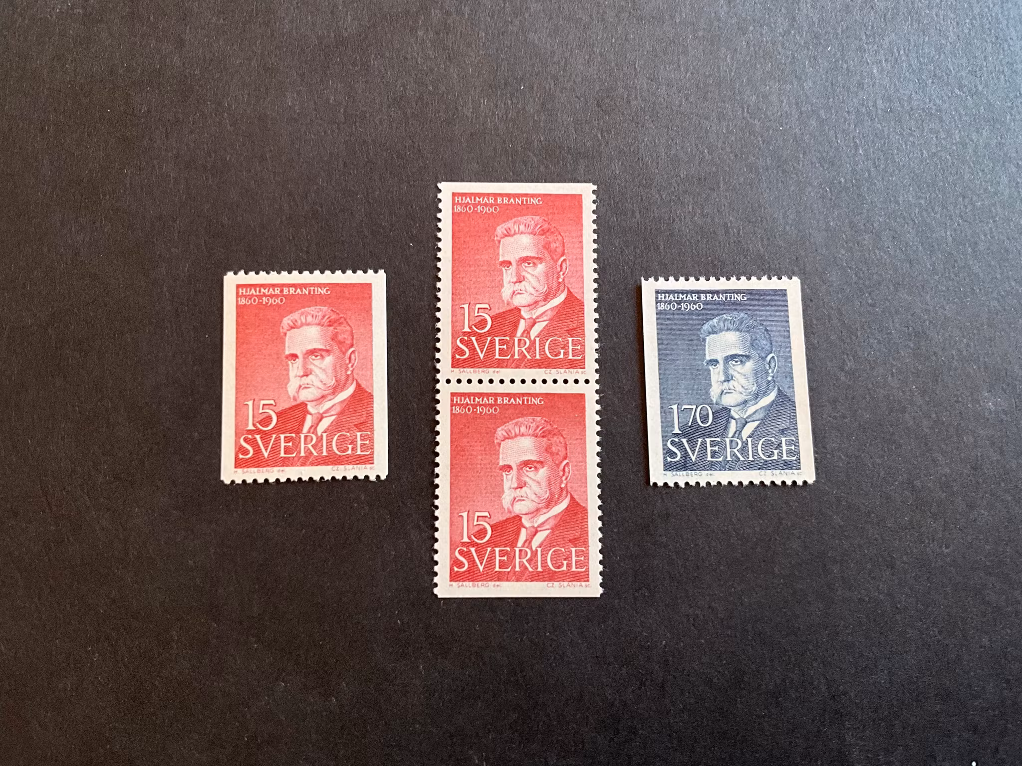 Hjalmar Branting facit nr 519-520 postfrisk serie
