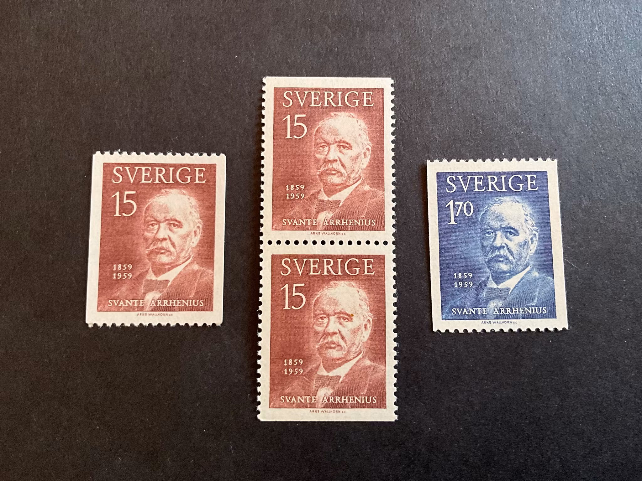 Svante Arrhenius facit nr 507-508 postfrisk serie