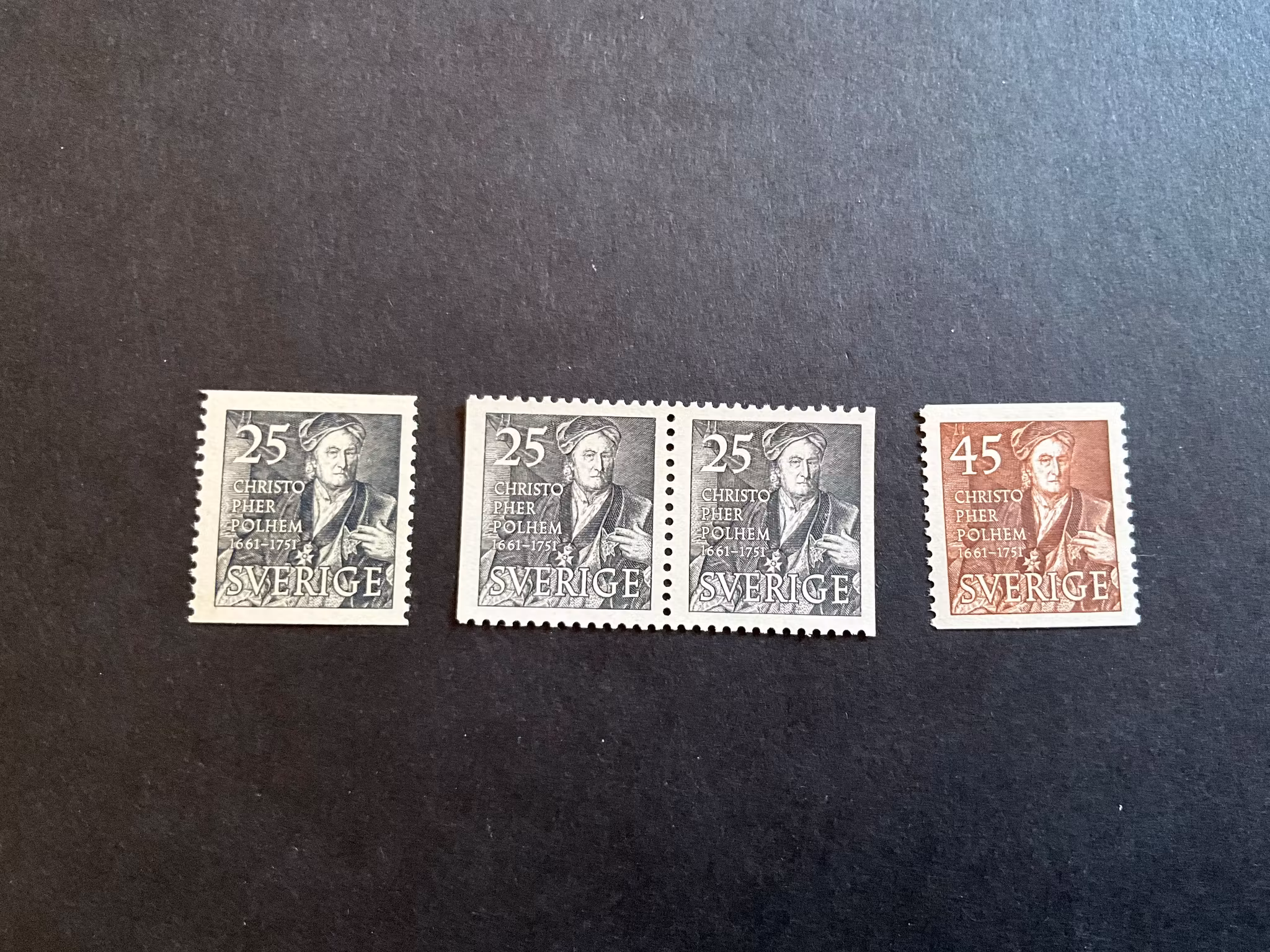 Christoffer Polhem facit nr 438-439 postfrisk serie