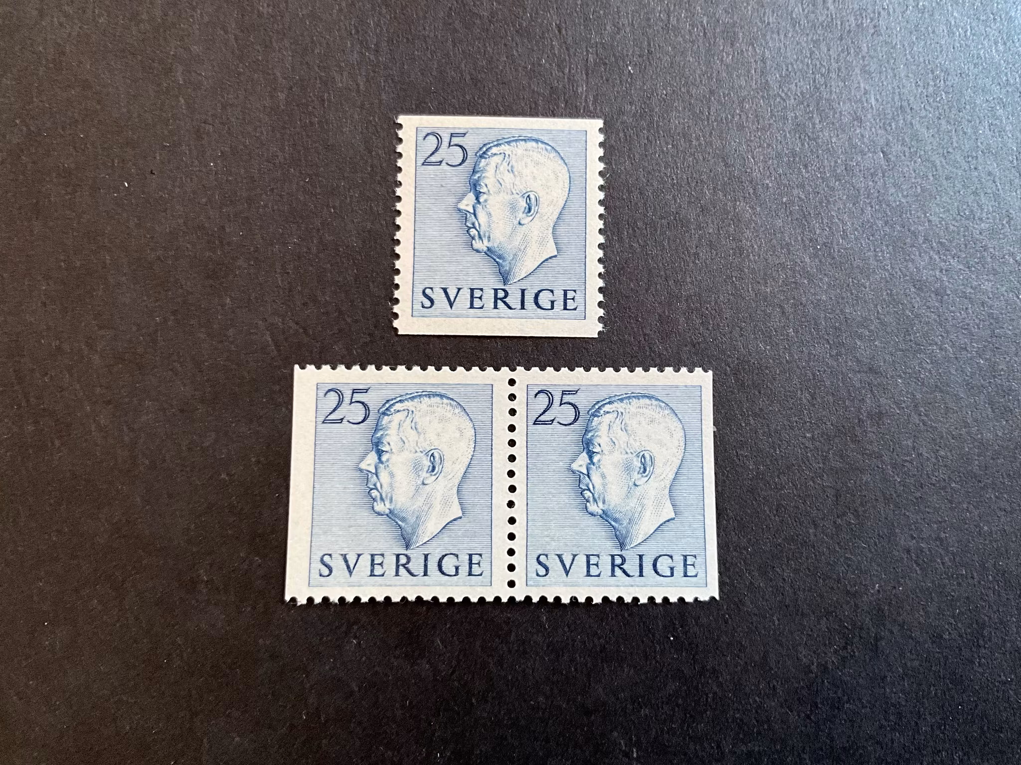 Gustaf VI Adolf typ I facit nr 406 A och BB postfriska märken