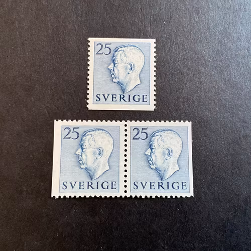 Gustaf VI Adolf typ I facit nr 406 A och BB postfriska märken