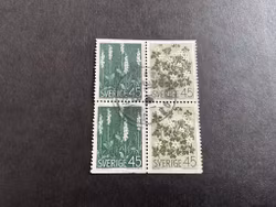 Vildblommor facit nr 626 BB och 627 BB i stämplat 4-block