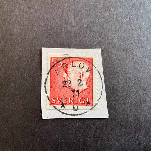 Gustaf VI Adolf typ III facit nr 433 A praktstämplat ARLÖV på klipp